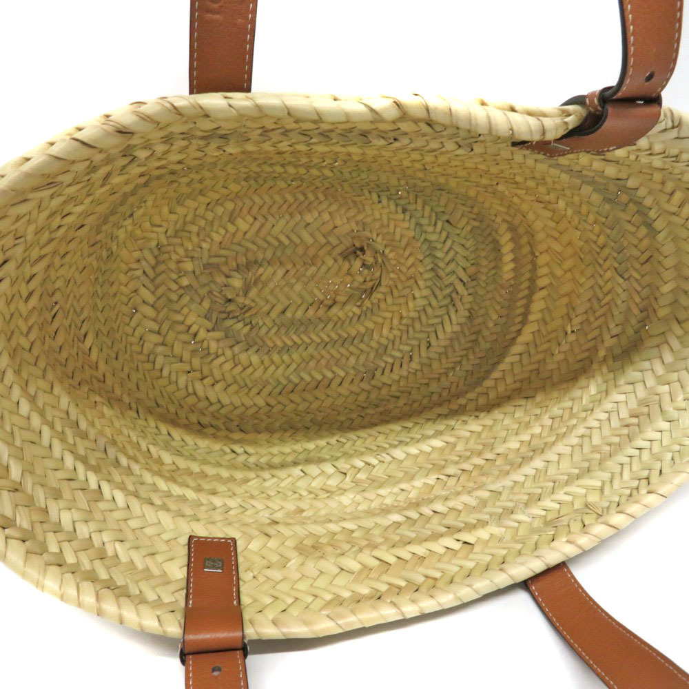 Loewe Medium Tan Palm Natural Bag Leaf Raffia Calfskin Basket - Picture 5 of 16